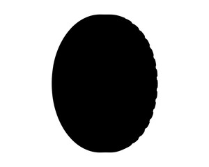 Silhouette of an object with organic texture, suggesting a natural origin on white