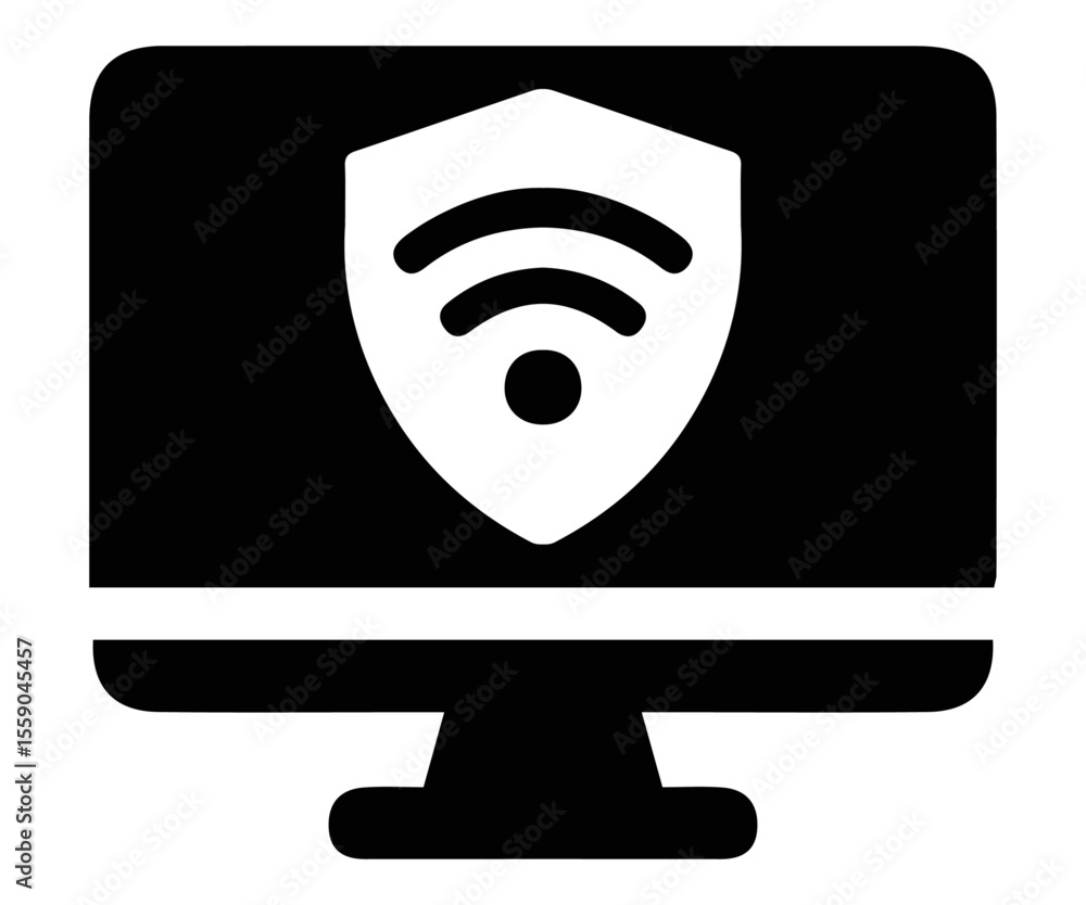 Aufkleber wireless computer internet network connection symbol on a white background