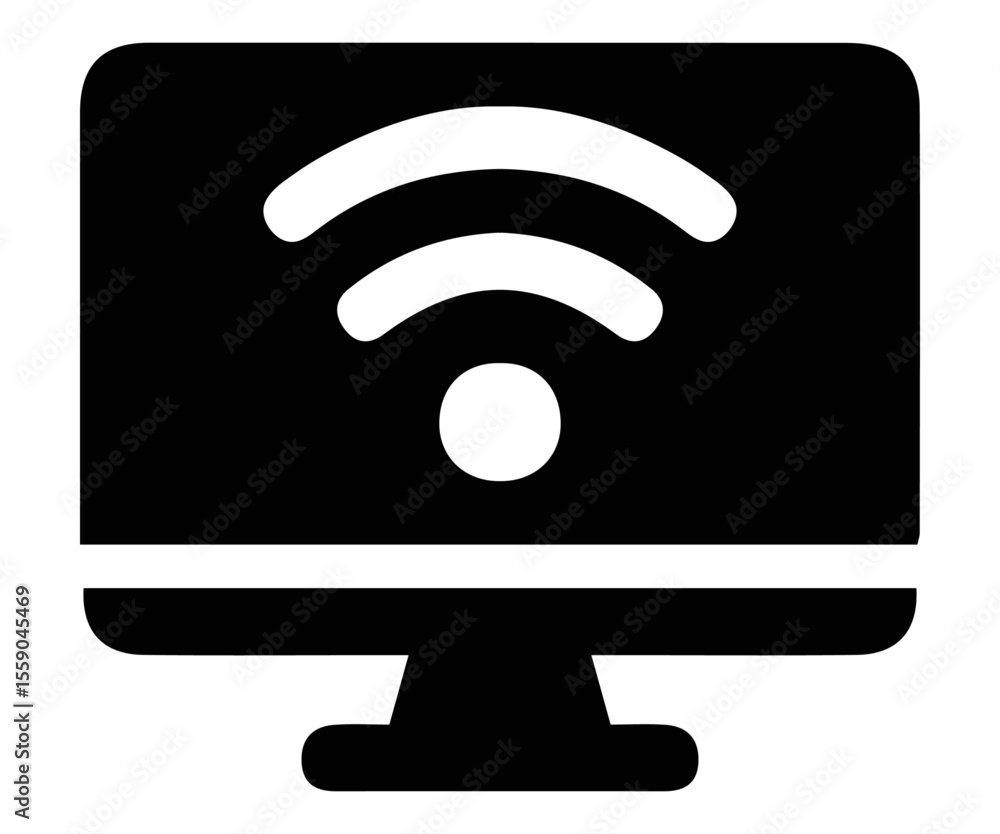 Fototapete wireless computer internet network connection symbol on a white background