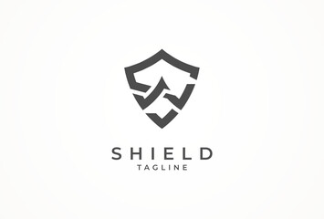 Initial Letter SW Shield Logo, Letter SW with shield combination, vector illustration