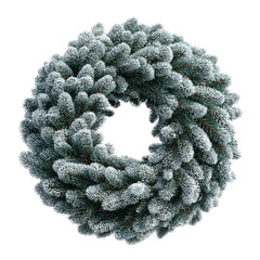 Frosted Pine Christmas Wreath - Winter Holiday Decoration