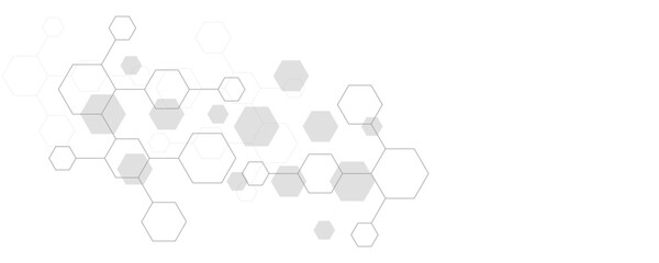 Futuristic molecule structure abstract hexagonal network background design for technology and medical science.