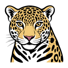 Obraz premium Jaguar doodle with basic spot pattern, transparent background.