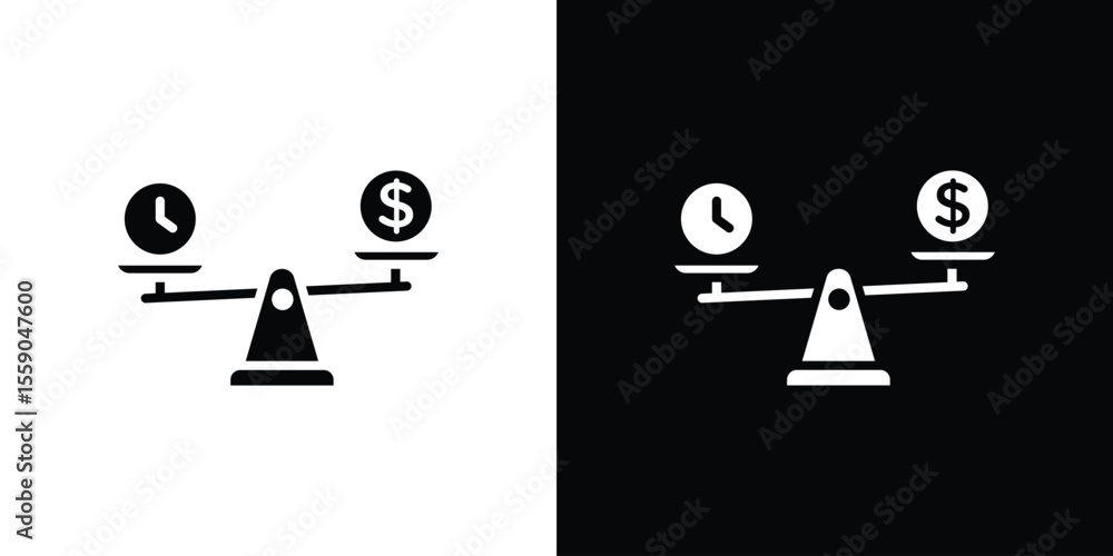Poster time and money compare scale icon vector design element vector eps 10