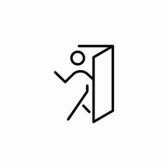 door exiting icon sign vector