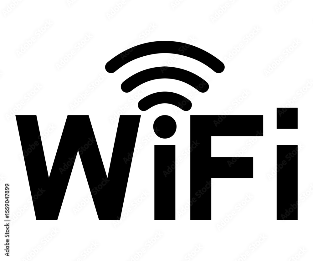Aufkleber wifi symbol vector illustration features indicating wireless internet network communication text wif