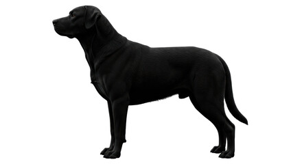 Isolated Black Labrador Dog