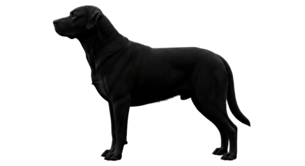Isolated Black Labrador Dog