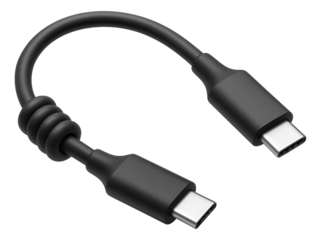 Short power cord for connecting devices on a crowded desk in a home study.