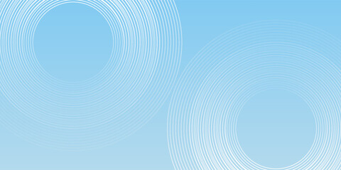 Abstract minimalist banner background, pastel colorful, blue and white gradations. Circle effect style geometric simple art