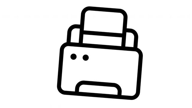 icon line motion graphic printer