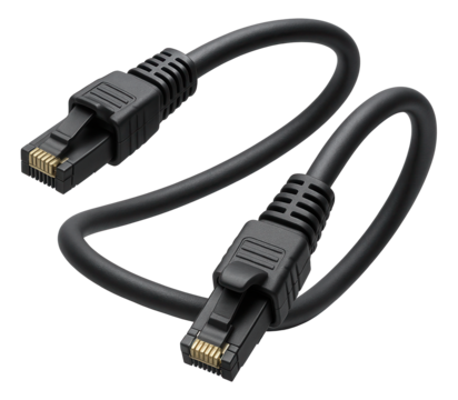 Flexible outdoor Ethernet cable for a home office, allowing secure internet connectivity between indoor and outdoor workspaces.