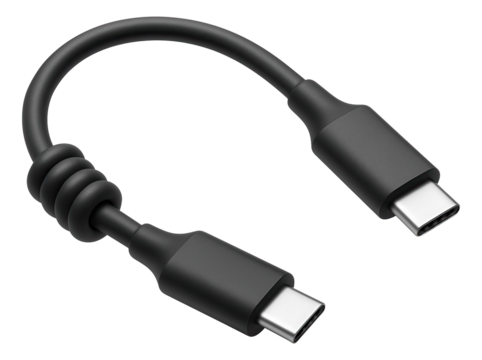 Short power cord for connecting devices on a crowded desk in a home study.