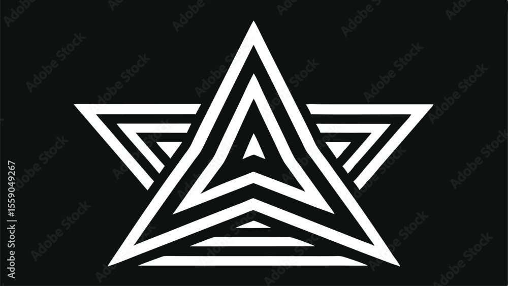 Aufkleber abstract graphic star design composed of layered triangle vector shapes with modern aesthetics