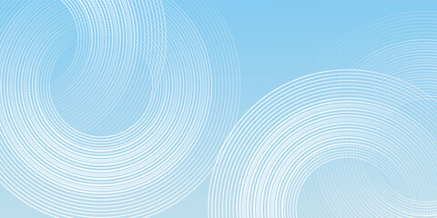 Abstract minimalist banner background, pastel colorful, blue and white gradations. Circle effect style geometric simple art