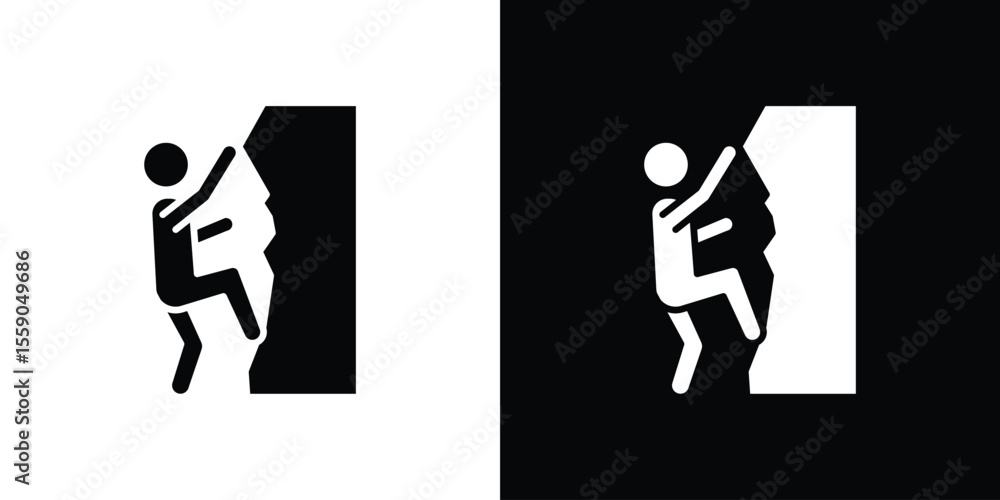 Poster people climbing icon vector design element vector eps 10