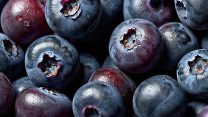 Close-Up Background Texture of Fresh Blueberries