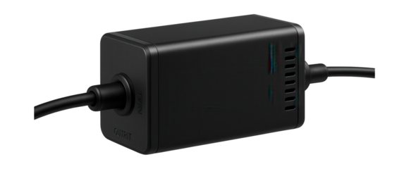 LED power supply with a compact rectangular design for discreet placement in a modern apartment.