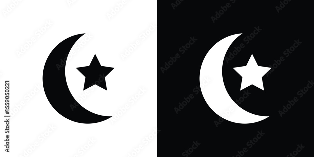 Poster moon and star icon vector design element vector eps 10