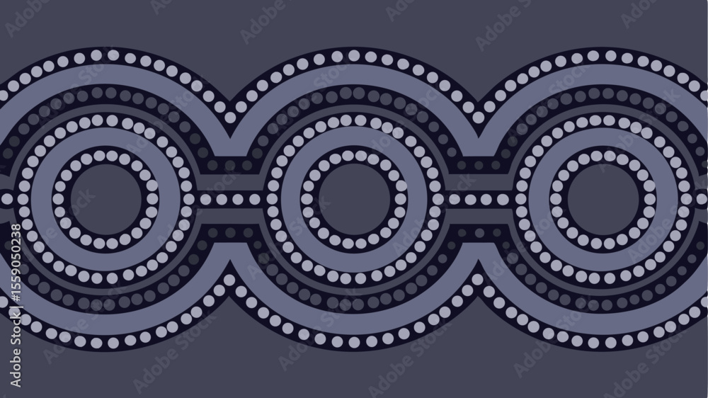 Aufkleber abstract pattern with circles and dots in shades of blue perfect for design projects