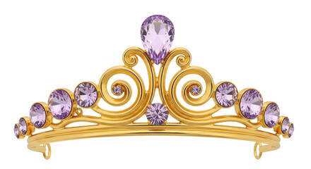 Isolated Crown With Purple Gems