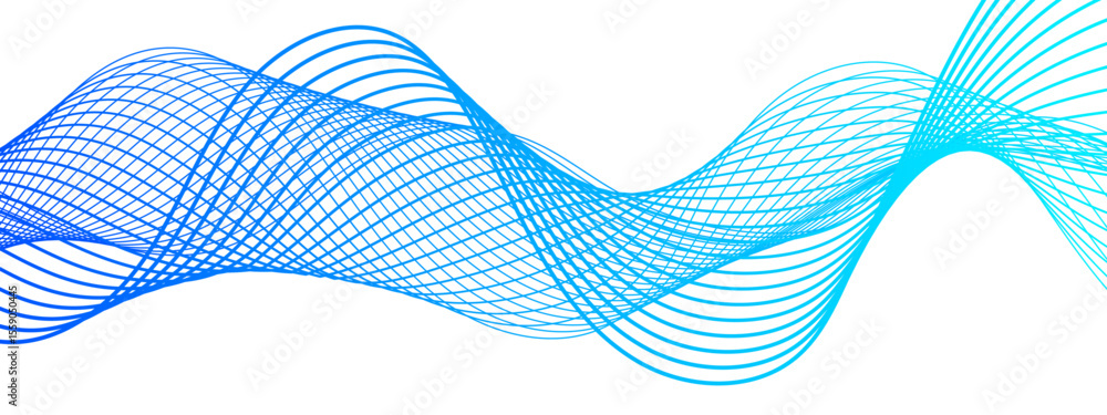 Aufkleber abstract modern background with flowing wave pattern composed of thin, translucent lines in shades o