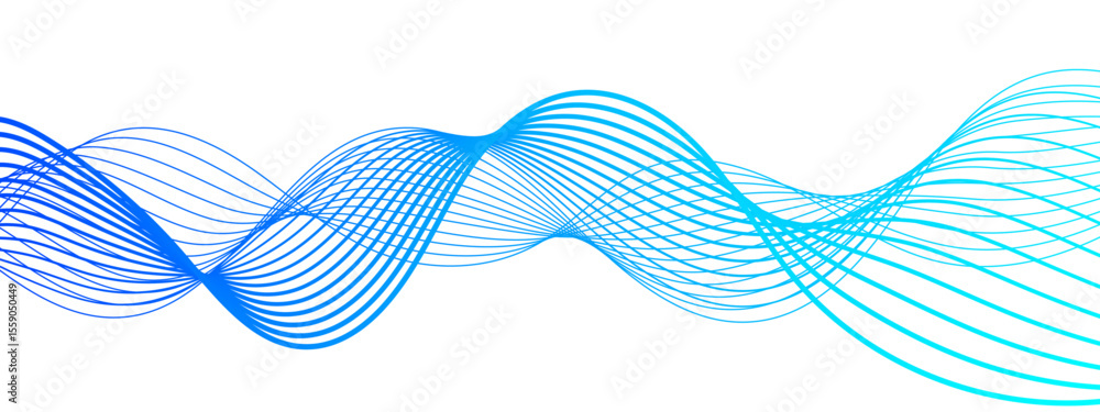 Aufkleber abstract modern background with flowing wave pattern composed of thin, translucent lines in shades o