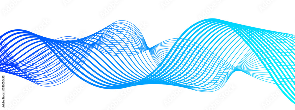 Aufkleber abstract modern background with flowing wave pattern composed of thin, translucent lines in shades o