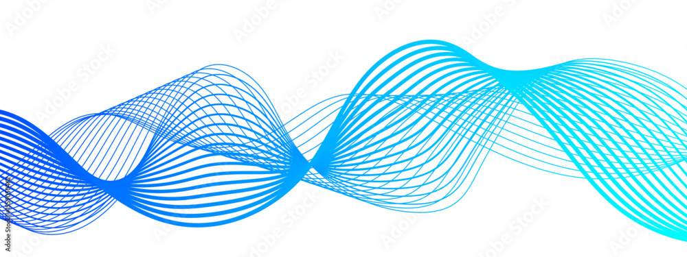 Aufkleber abstract modern background with flowing wave pattern composed of thin, translucent lines in shades o