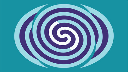 Abstract spiral composition with teal and purple color palette suitable for designs