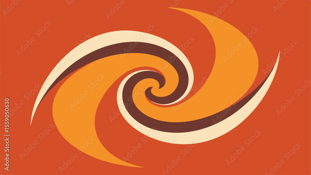 Aufkleber abstract spiral design with retro color palette ideal for various creative projects