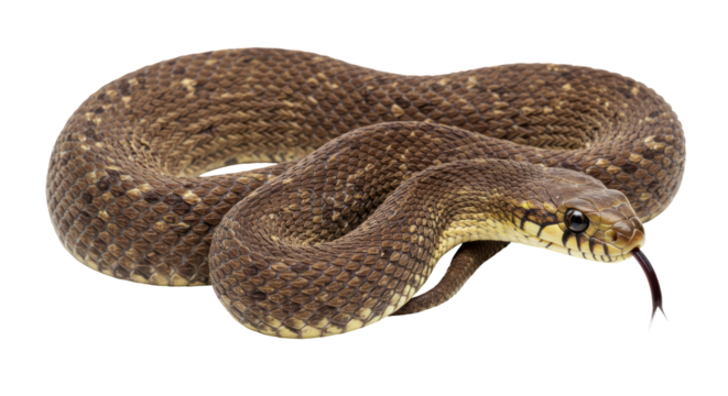 Isolated Snake with Forked Tongue