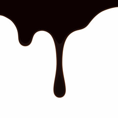 Delicious dark chocolate dripping on white background. Rich, decadent chocolate flows down, creating a tempting texture. Perfect image for World Chocolate Day celebrations, food blogs,