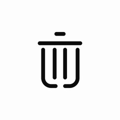 waste lid bin icon sign vector