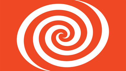 Abstract white spiral design with orange background illustrating modern artistic graphic