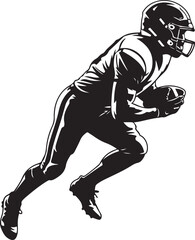 Naklejka premium American Football Player Silhouette Bundle – SVG PNG for CricutFootball Action Silhouettes – Tackle, Throw, Catch Vector SetHelmet & Touchdown Silhouettes – Sports Clipart for DIY ProjectsAmeric