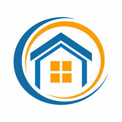 Real Estate Home Circle Logo Vector.