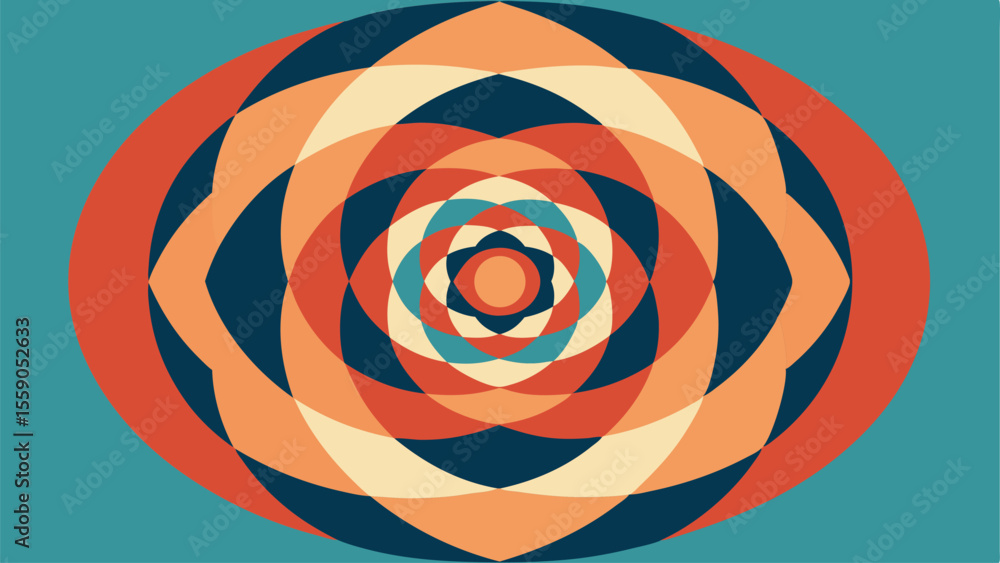 Poster colorful geometric abstract design with transparent overlapping circular shapes