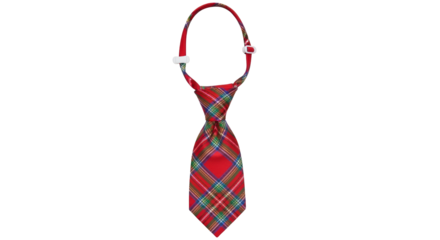 Isolated Christmas Plaid Pet Tie