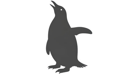 Isolated Penguin Silhouette