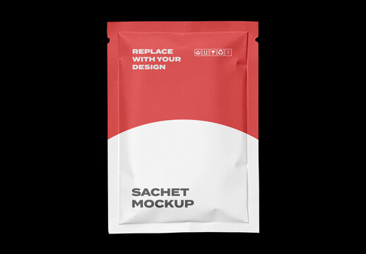 Sachet Cosmetic Cream Lotion Perfume Tea Wet Wipe Pack Package Box Shop Plastic Mockup Template Packaging Branding Brand Identity