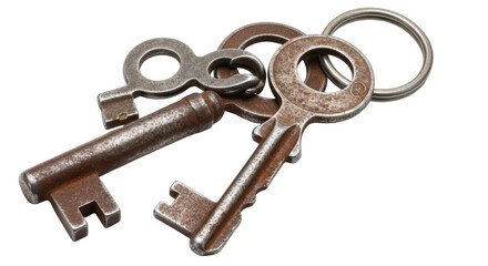 Isolated Old Rusty Keys