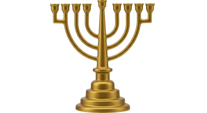 Isolated Golden Menorah - Powered by Adobe