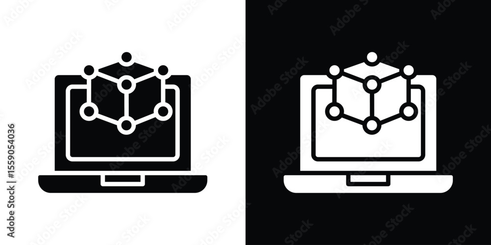 Poster computer simulation icon vector design element vector eps 10