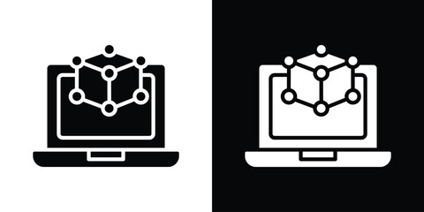 Computer simulation icon vector design element vector eps 10