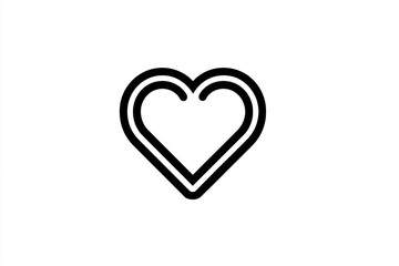 Fototapeta premium Minimalist heart line symbol for love and affection, elegant outline design, versatile graphic for logos or branding, ideal for romantic themes and emotional concepts. High-quality illustration