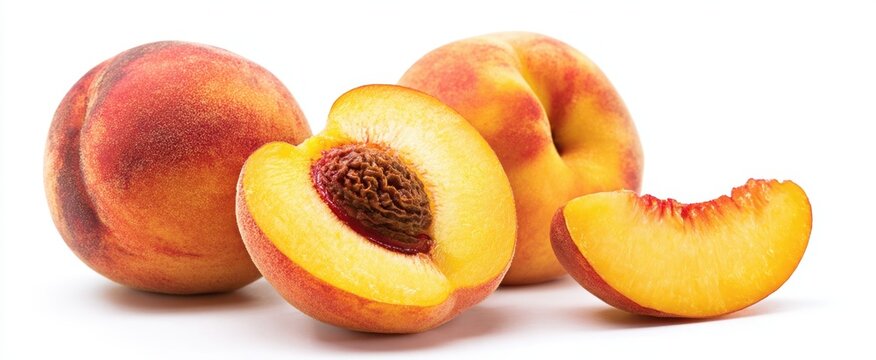 The vibrant peaches showcasing fresh slices and juicy interiors.