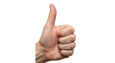 Isolated Thumbs Up Hand Gesture