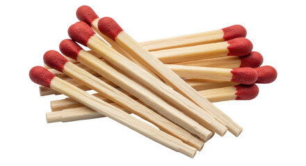 Isolated Pile of Wooden Matches