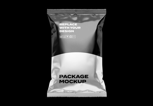 Snack Container Foil Food Pack Package Box Shop Plastic Mockup Template Packaging Branding Brand Identity